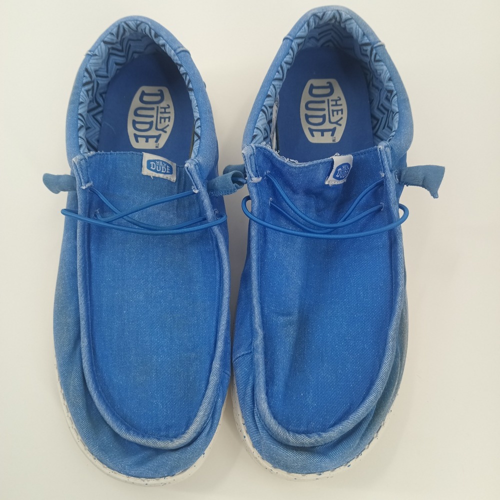 Hey Dude Wally Canvas Blue Slip On Loafers Mens 15 40700-425